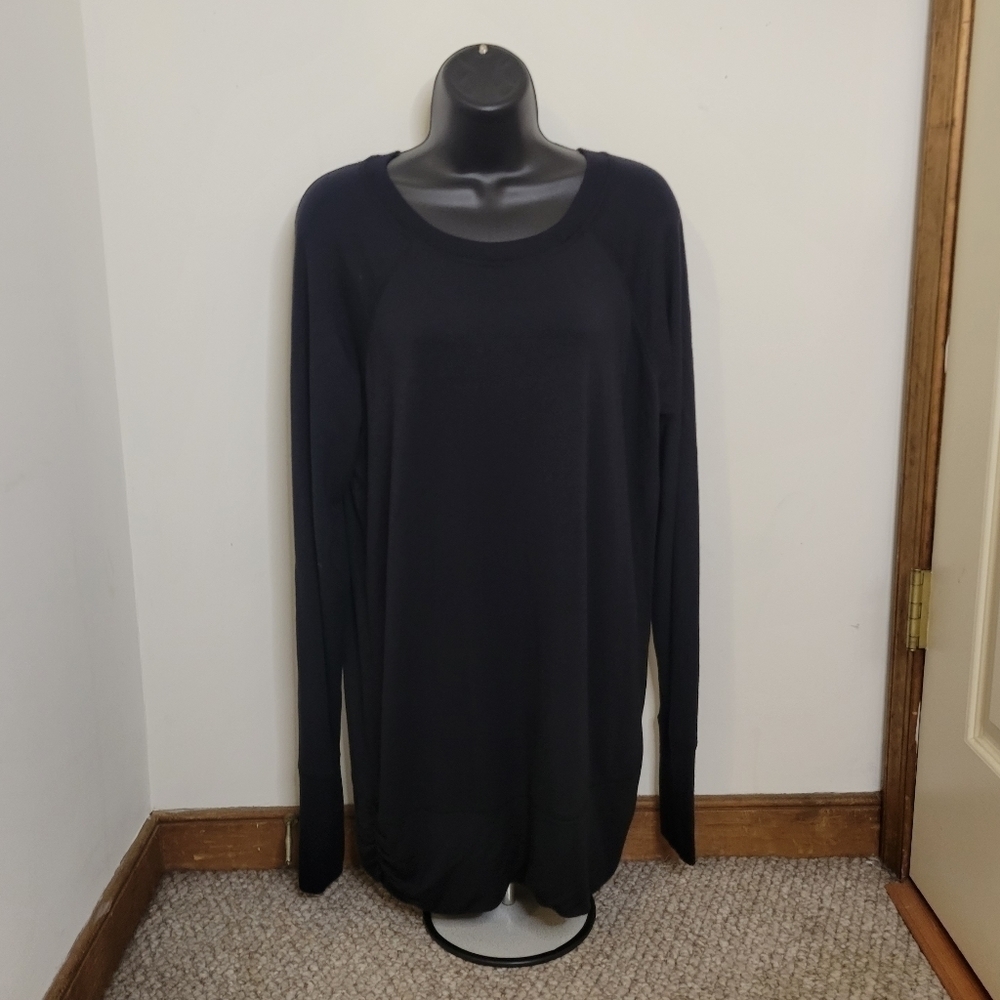 Athleta Womens Long Sleeve T-shirt Black Modal - Size (L) - Excellent Condition